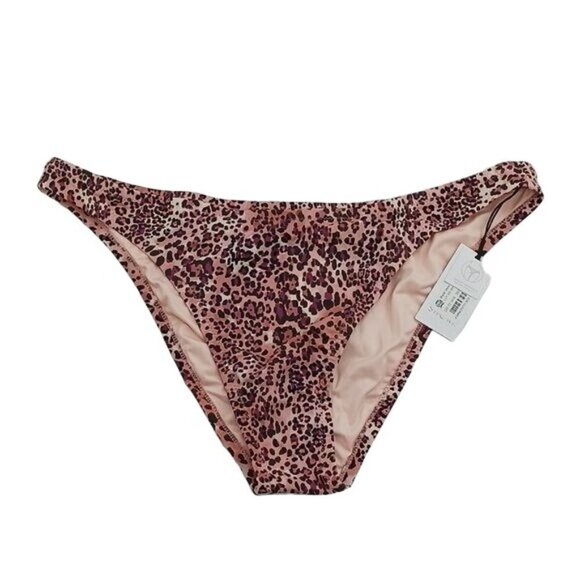 Shade & Shore Bikini Bottom Pink Animal Print Extra Cheeky Womens Size XL - Picture 1 of 4